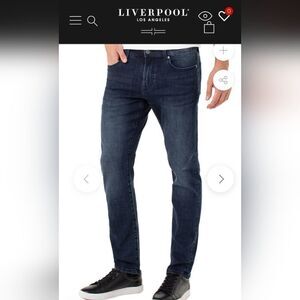$119 NEW LIVERPOOL Kingston Modern Straight Leg INDIGO Cool Max Jeans 32 NWT